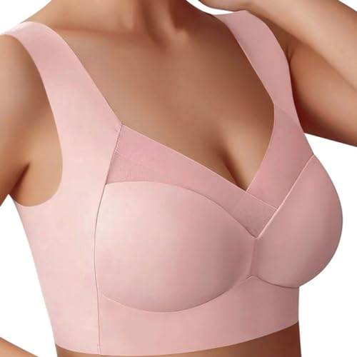 MQLSAERI 1 Pezzo Reggiseno Wmbra, Reggiseno per correzione Postura Wmbra, Reggiseno Push up Senza Ferretto per Anziani, Reggiseno Crossover ergonomico Comfort Push-up Estivo Senza Ferretto - Rosa
