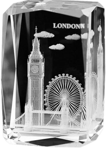 Danlai 3D-kristall-lasergravur, London Big Ben-gebäude, Briefbeschwerer, Figuren, Miniaturen, Basteln, Souvenirs, Geschenke, Heimdekoration, Zubehör