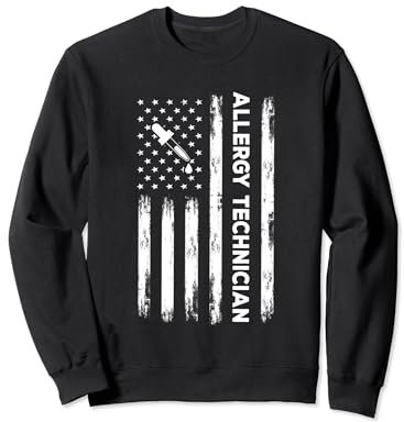 Technicien d'allergie drapeau américain Expert en tests d'allergies aux États-Unis Sweatshirt