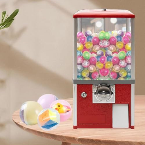 Máquina De Chicles De Caramelo, Banco De Chicles De Gran Capacidad De Carga, Máquina Dispensadora De Premios, Máquina De Dulces Para Cápsulas Redondas De 2 Pulgadas, Bolas Hinchables, 4 Monedas,Red