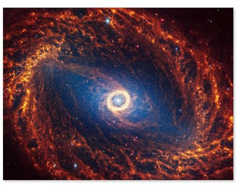 Artery8 NASA James Webb Telescope View of Spiral Galaxy NGC 1512 Living Room Large Wall Art Poster Print Thick Paper 18X24 Inch