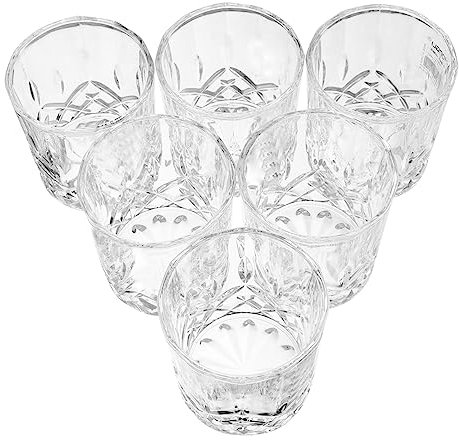COLLBATH 6pezzi Bicchieri Trasparente Eleganti Bicchieri Per Whisky e Birra Per Feste e Ristoranti Design Moderno e Versatile