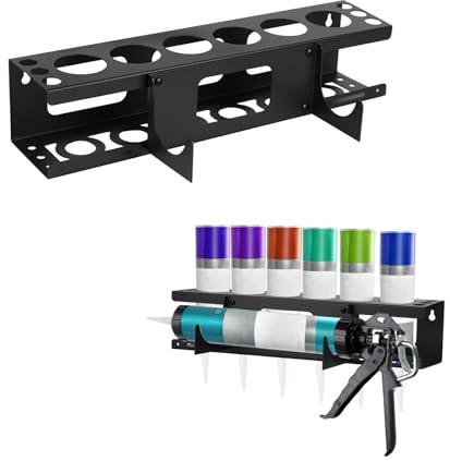 Silicone Holder Storage Van - Mastic Gun Rack, Caulk Gun Rack,Sealant Tube Holder, Wall Mounted Silicone Tube Storage Solutions, Holds 6 Caulking Sealant,Workshop Garage Organiser Sports 0808