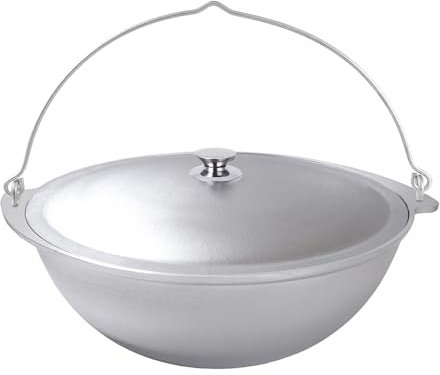 Kukmara Kazan Asien Tatarskij Casserole avec anse et couvercle Kazan Wok 6 l pour camping en fonte d'aluminium