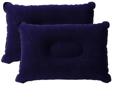 EIHI Aufblasbare Campingkissen, 2 Stück, Marineblau, Mittelgroß, PVC-Gewebe, Für Reisen, Wandern, Camping, Spazierengehen oder Büro