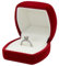 FuninCrea Porte Alliance Mariage en Velours à Fente Simple, Boite Bague Élégant pour Boucles d'Oreilles Bagues, Petit Boite Alliance pour Proposition Fiançailles Mariage Cérémonie (Rouge)