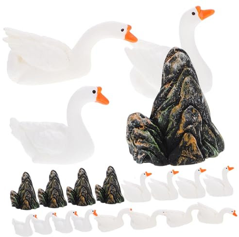 MOBUTOFU Landschaft Gans Figurine Harz Berg Statue Pflanzer Ornament Für Weihnachten Thanksgiving