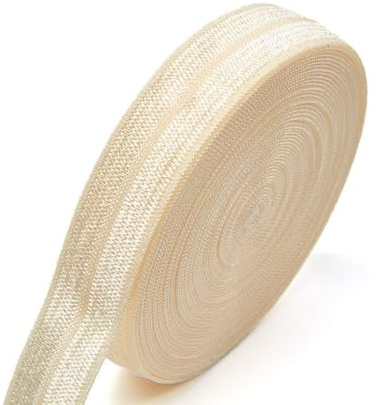 Wambere Elastisches Gurtband Gummiband zum Nähen Schrägband Nahtband Gummilitze Elastisches Zum Nähen Zierband Bastelnband für DIY Handwerk Kleidungsdekoration Heimdekoration,Hellgelb,15mmx5m