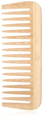 Bamboo Wide Tooth Comb, Large Hair Detangling Comb, Natural wooden combs for Hair, Beard, Mustache, Travel-Friendly, Hand Polished, No Handle Design
