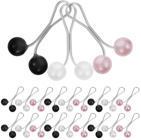 DIYEAH 24 Stück Hijab-Clips Mit Perlen – U-Förmige Sicherheitsnadeln Für Schals Pullover Und Hijabs in Schwarz Weiß Und Lila Modische Haar-Accessoires Für Frauen