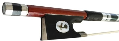 Geigenbogen volle Größe 4/4-1/4 Geigenbogen Brasilianische Holzbogenstange Bunte Muschel Eingelegtes Pflaumenblütenmuster Ebenholzbogen Frosch Geigenbogen(1/2)