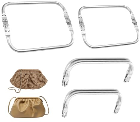 Chiusura Borsa Uncinetto In Alluminio, 2 Pcs Clutch Per Borse Uncinetto 20×9, 16x9cm, Accessori Per Uncinetto Manici Per Fai da te Per Borse a Mano3 a Tracolla E da Sera