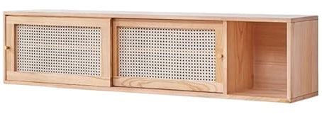 GLigeT Bücherregal Hängendes Wand-Bücherregal mit Tür aus Weinrebengewebe, Wandschrank aus Holz, for Büro- und Heim-Organizer Bücherturm
