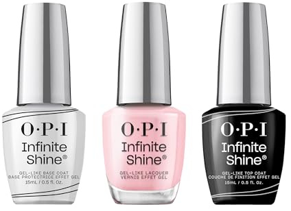 OPI Infinite Shine Set (3 x 15 ml): Base Coat + It’s a Girl + Gel-ähnlicher Top Coat – Gel-Look ohne UV – bis zu 11 Tage Halt – vegan – breiter ProWide Pinsel