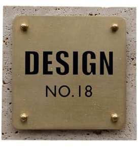 Hausnummernschild aus Messing – Adressschild für den Außenbereich für Zuhause, Villa, Airbnb, Hotel, Restaurant, Zimmer oder Geschäft, personalisiertes Metall-Türschild mit modernem Gravur-Design