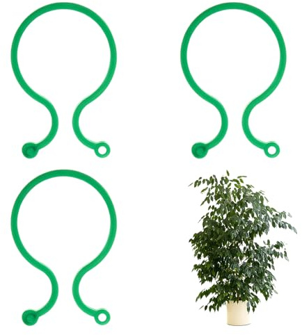 UEKPDM Plant Rings Green Clips, 100Pcs Garden Plant Ties Support Clips Twisty Plant Rings for Securing Vines Stalks Flowers to Grow Upright Plant Support Clips