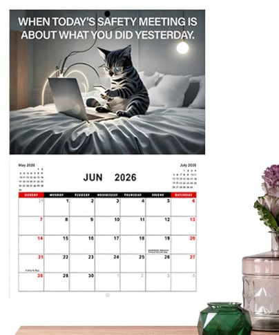 Calendrier Chat 2026 - Calendrier Planificateur Hebdomadaire,Outil de Planification et de Programmation Design Chaton d'Affaires pour Bureau Table Chambre Frigo Cuisine
