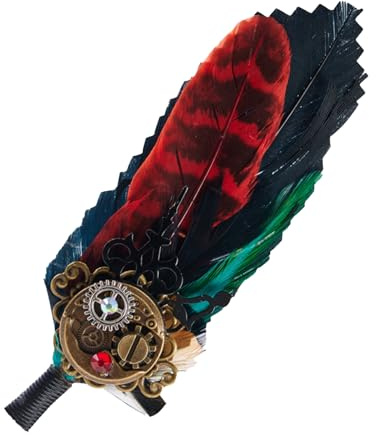 Zyntora Broches Vintage Para Mujer | Diseño De Plumas Decorativas 2 En 1,Pasador Gótico Para Cabello,Para Ocasiones Especiales Fiestas De Disfraces Bodas Y Eventos Nocturnos Elegante