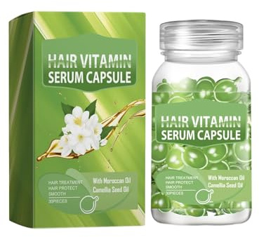 2PCS Hair Vitamin Capsule Keratin Oil Fast Restore Soft Smooth Shiny Hair Care Nourish Repair Hair (E)
