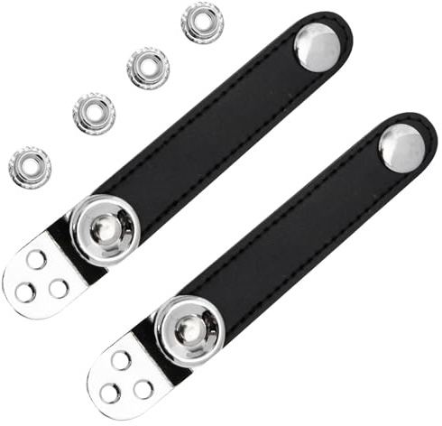 Veemoon Set di Cinghie per Fisarmonica con Fibbia a Soffietto in Pelle Bovina e Metallo Nero, Soffietto Doppio Strato, Accessori Leggeri e Traspiranti per Musicisti, Comodi da Trasportare