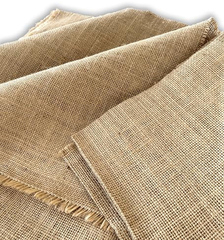 PEA Toile de Jute Naturelle - Dimensions 140 x 120 cm - Produit fabriqué en Italie - Tissu en Fibres Naturelles - Tissu d'Ameublement, Décorations, Accessoires, Fêtes, Bricolage - Couleur Naturelle