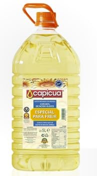 Capicua Olio di Girasole Alto Oleico 80%, 5 Litri, Perfetto per Uso Domestico