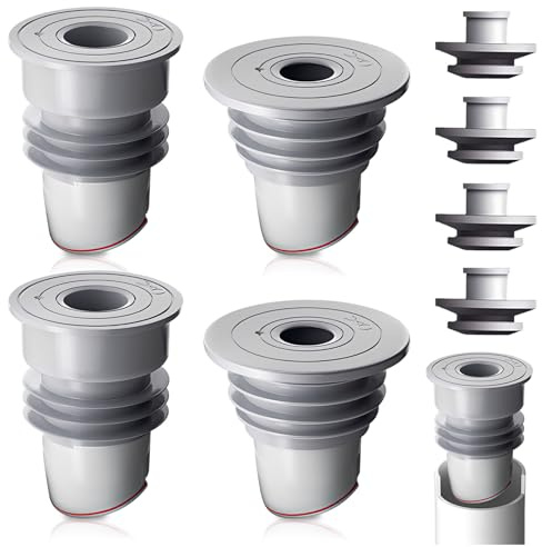 4PCS Washing Machine Waste Pipe Connector, Silicone Drain Hose Seal Plug | 35-40mm, 45-50mm Sizes, Built-in Valve, Sink Drainer Plug, Deodorant Seal, Bathroom & Kitchen