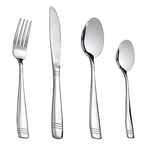 Dynko 32 Stück Edelstahl Besteck Set, Service für 8 Personen, Essbesteck Tafelbesteck rostfrei