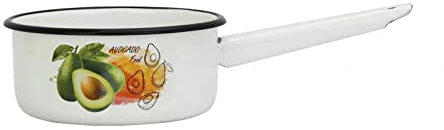 Casserole à lait en émail - 1,5 l - Environ 17,5 cm de diamètre - Vaisselle rétro nostalgique