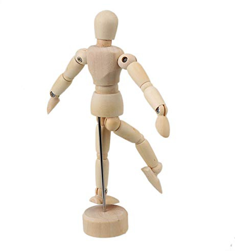 Wooden Figure Manikin with Flexible Joints Human Mannequin Sketch Art Drawing Model Artist Doll 4.7 Inch
