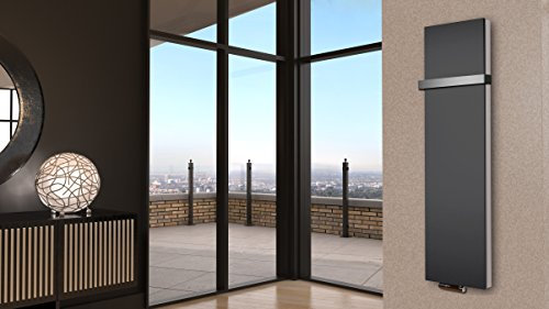 BADHEIZKÖRPER Design Mirror Steel 6 180x47cm 1964 W anthrazit (+1 Halter 50mm) SZAGATO Handtuchwärmer Handtuchtrockner Handtuchhalter Paneelheizkörper vertikal Mittelanschluß Flachheizkörper Design