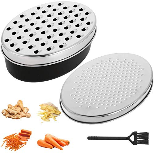 2 Piezas De Rallador De Queso De Cáscara De Limón Con Recipiente De Almacenamiento Hermético Para Verduras Picador De Verduras De Acero Inoxidable Para Queso Rallado, Jengibre, Limón, Zanahoria, Verdu