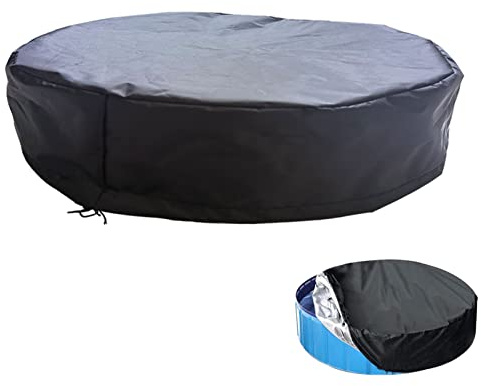 Shunfaji Bâche de Protection pour Piscine Tubulaire, Bache Piscine Ronde imperméable, Résistante à la poussière, Convient à la Piscine Gonflable Ronde, Noir (245 x 30cm)