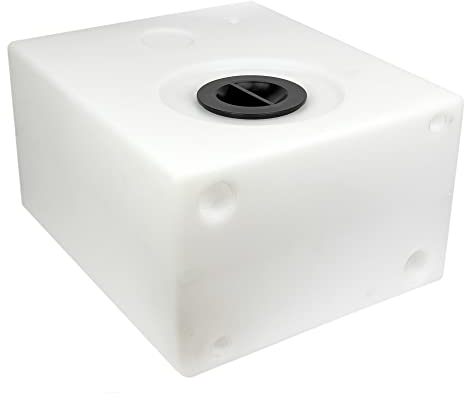 GATE14® Serbatoio Acqua per Camper e Barca Rigido Bianco Atossico 9 Fori - capienza 48 l