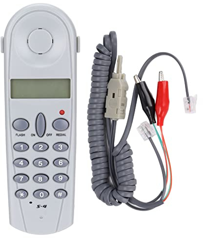 Netzwerkkabeltester, Telefon Telefonleitungstester Stumpftestwerkzeug Kabelsatz mit Steckern und Verbindungsstück, Anruf, Anrufer-ID, Leitungserkennung, FSK Maximum 8 Bit 57 Gruppe 12 Bit 44 Gruppe