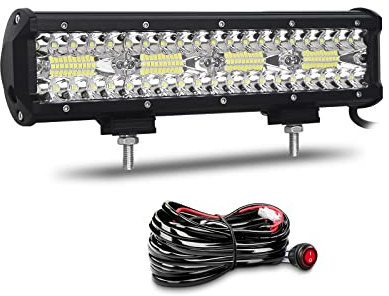 Willpower Led Lichtleiste Balken 12V 24V 12 240W für Auto Offroad KFZ | Lightbar Arbeitsscheinwerfer, mit 12V Kabelbaum, 6000K Weiß, IP67 Wasserdicht, Beleuchtung für Traktor ATV Boot Quad