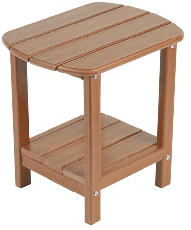 NALONE Adirondack Beistelltisch 16,5 Outdoor-Beistelltisch HDPE Kunststoff Doppelter Adirondack Kleiner Tisch für die Terrasse (Baun)