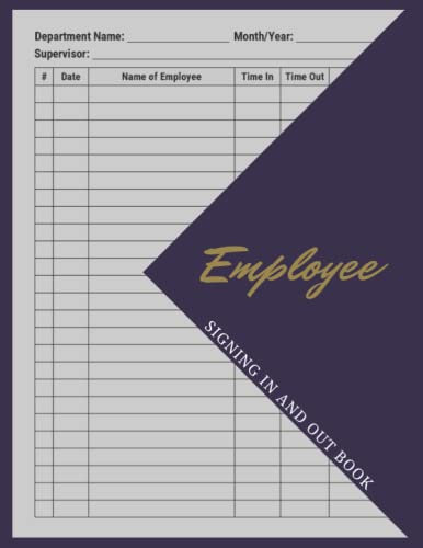 Employee Signing In And Out Book: Employee Sign in Book for Business, Workplace, Office, Security to Record up to 3000 Forms | A4 Large Staff Sign in and Out Log Book.