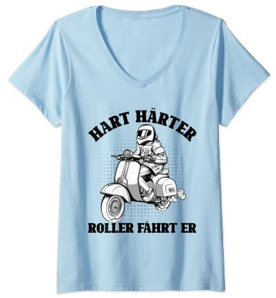Damen Roller Führerschein Bestanden Geschenk Spruch Hart Härter Ro T-Shirt mit V-Ausschnitt