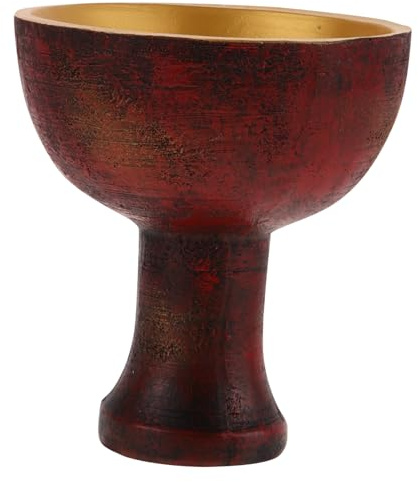 Housoutil Copa Religiosa de Resina Estilo Retro para Ceremonias y Sacrificios Familiares, Adorno Solemne y Fácil de Decorar para Uso Religioso