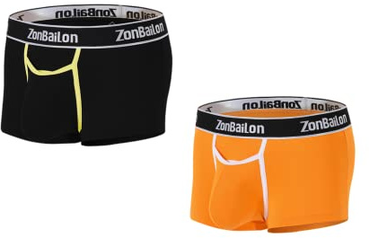 BIATWOWR Boxer da uomo in bambù, comodi, permeabili all'aria e in bambù, confezione da boxer elasticizzati, 2 x multicolore 01, L