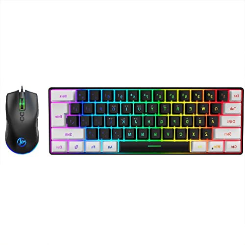 Tastiera E Mouse Tastiera Da Gioco PC Tastiera Retroilluminata Tastiera 61Keycaps Tastiera Accessori Da Gioco Tastiera E Mouse Set Gaming