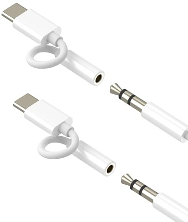 Adattatore USB C a Jack 3.5mm Cuffie(2pack)per Apple Aux Auricolari Audio Adapter per iPhone 16 15 Pro per iPad Headphone Cavo Connettore Auto Autoradio Cuffia Convertitore Compatibile per Samsung S25