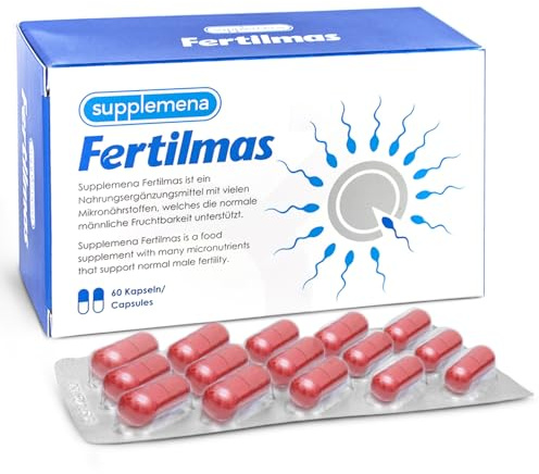 Fertilmas | Nahrungsergänzung zur Unterstützung der männlichen Fruchtbarkeit und Spermienqualität Mit L-Carnitin, Folsäure, CoQ10, Zink, B12 | 1 Monat