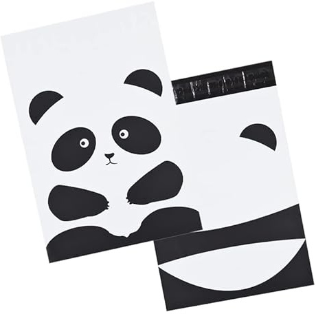 Poly-Versandtaschen, Motiv: Panda-Gesicht, Geschenke, Versandverpackung, Design-Muster, Umschlag für Paketpost (32,5 x 40,6 cm, 100 Stück)