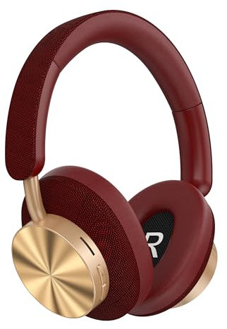 Next Destination Casque Bluetooth Over-Ear Écouteurs sans Fil Diadema Circum-auriculaire, Sonido Cristalino, Bajo Potente, 40h Autonomie, ANC, Confort Léger – Compatible iPhone/Android - ND06 - Rouge