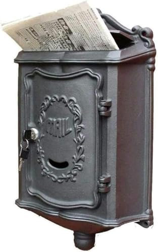 FLTRGO Boîte Aux Lettres Post Montée sur La Boîte Aux Lettres du Poteau Montée sur Le Mur, Boîtes Aux Lettres avec Serrure Montée sur Le Mur Classic Wall Mounts Rétro ~ /