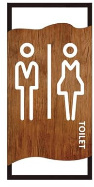 Plaque WC Panneaux de porte de salle de bains de chambre à coucher, panneau de toilette en bois, Plaque d'immatriculation de maison, autocollant mural de Wc, Plaque d'adresse de signalisation de salle