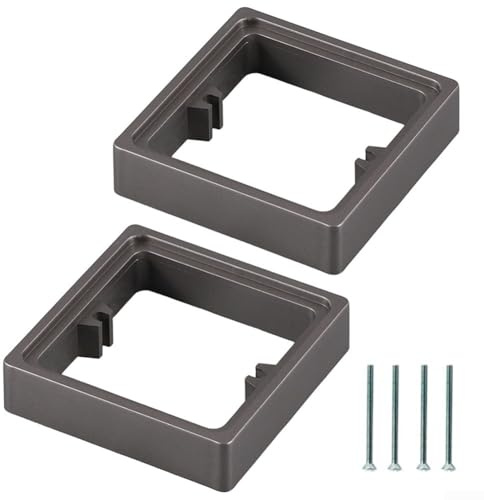 Eawfgtuw Single Socket Spacer 1 Gang Square Spacer 0.78IN/20MM Surfaces Box Square Spacer Frame Box Plate Single Socket Light Switch Surround Single Socket With Screw, Pack of 2(Grey)