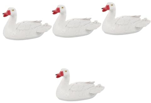 Supvox 4 Stück Enten Statue Pool-Schwan- Gartenstatue Schwan-Modell Schwanengartenskulptur Schwan Köder Gartenteich Gartenvogelstatue Schwimmendes Schwanenmodell Jagd Figur Harz